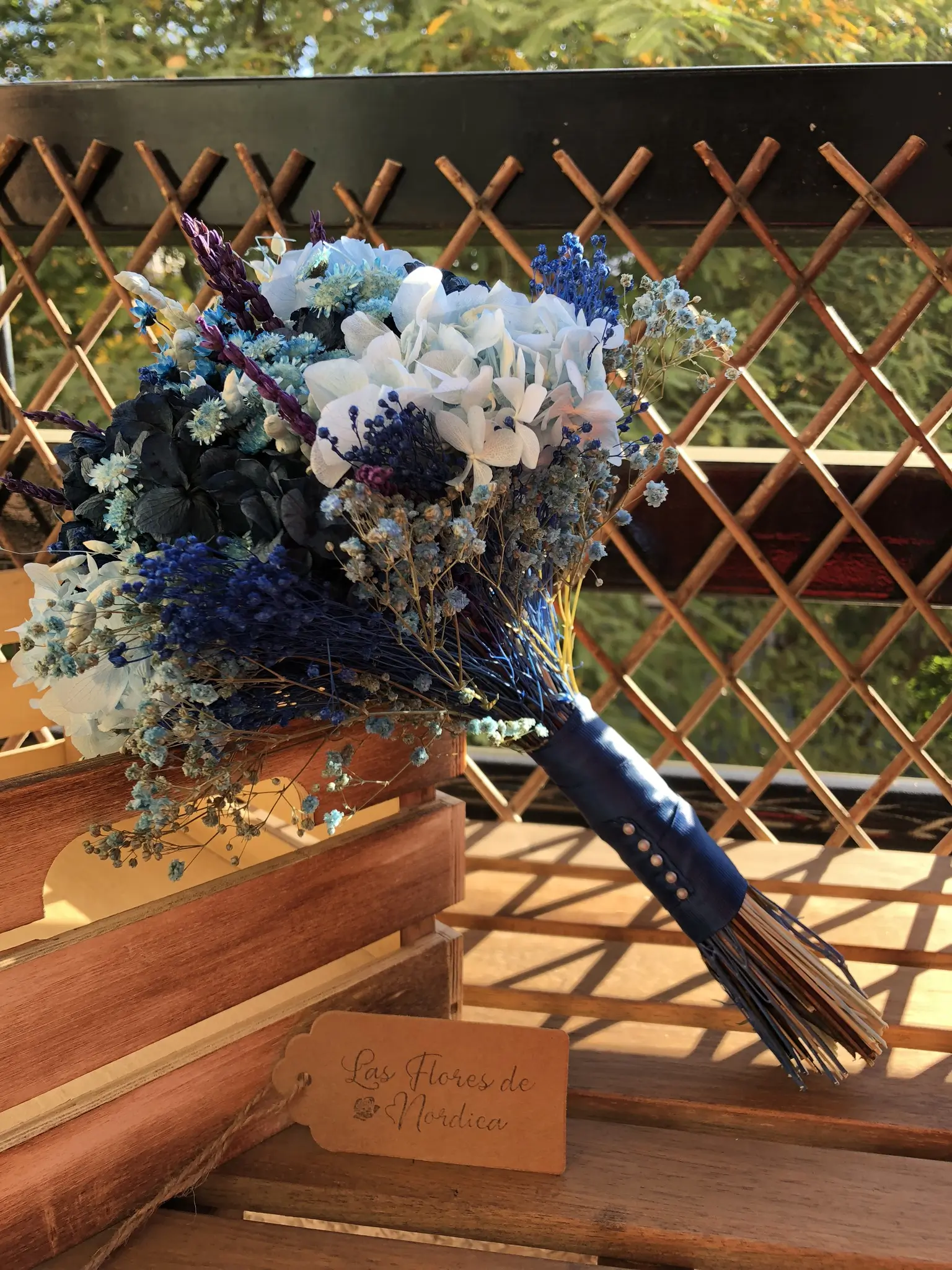 Ramo de novia de flores azules